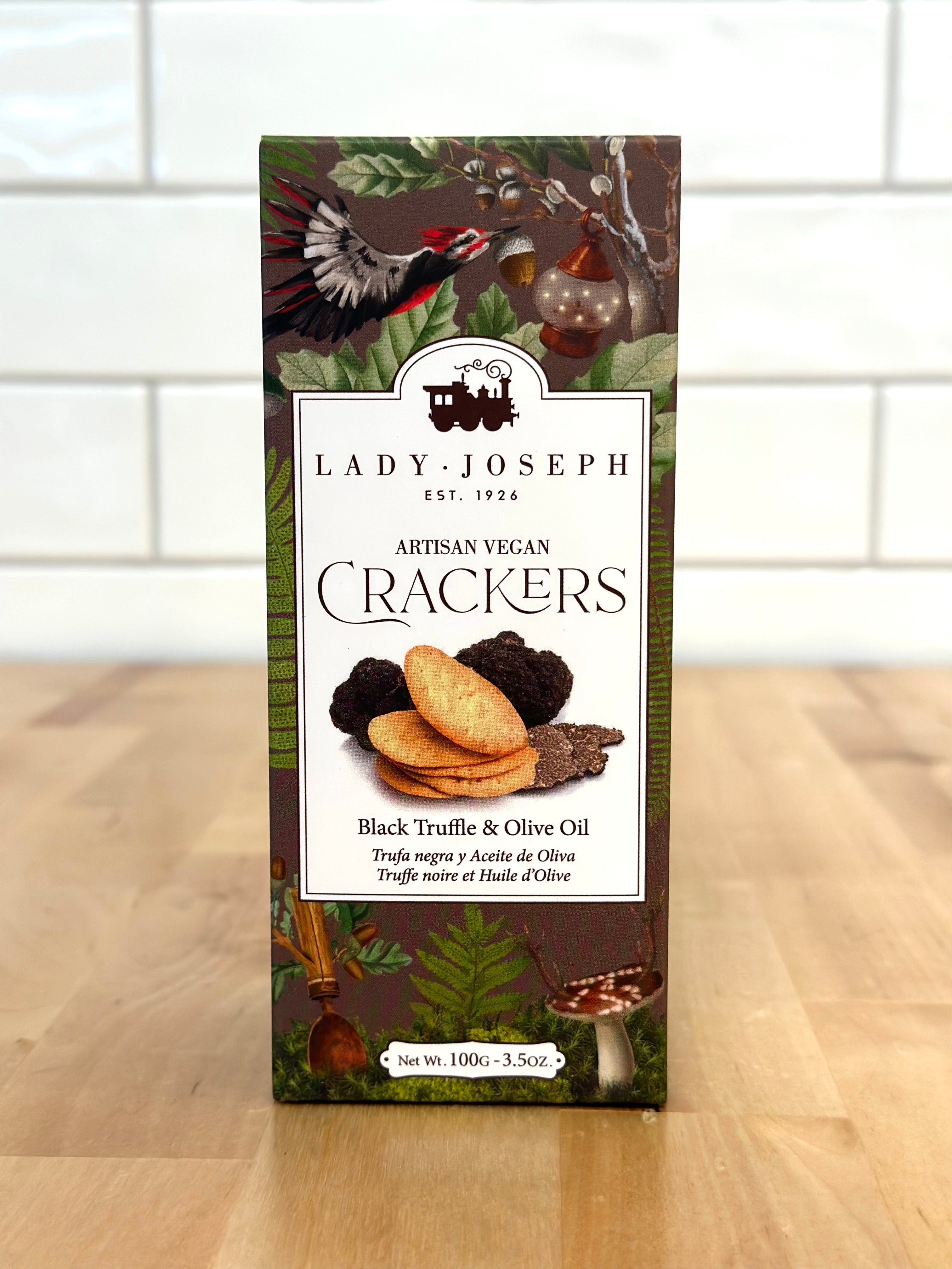 bushdebrunt レディガード レッテル ブラック オリーブ LADY JOSEPH - Black Truffle & Olive Oil Crackers – Mercado Central NYC