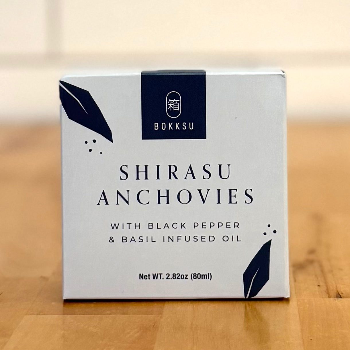 BOKKSU Japanese Shirasu Anchovies Black Pepper & Basil-Infused Oil