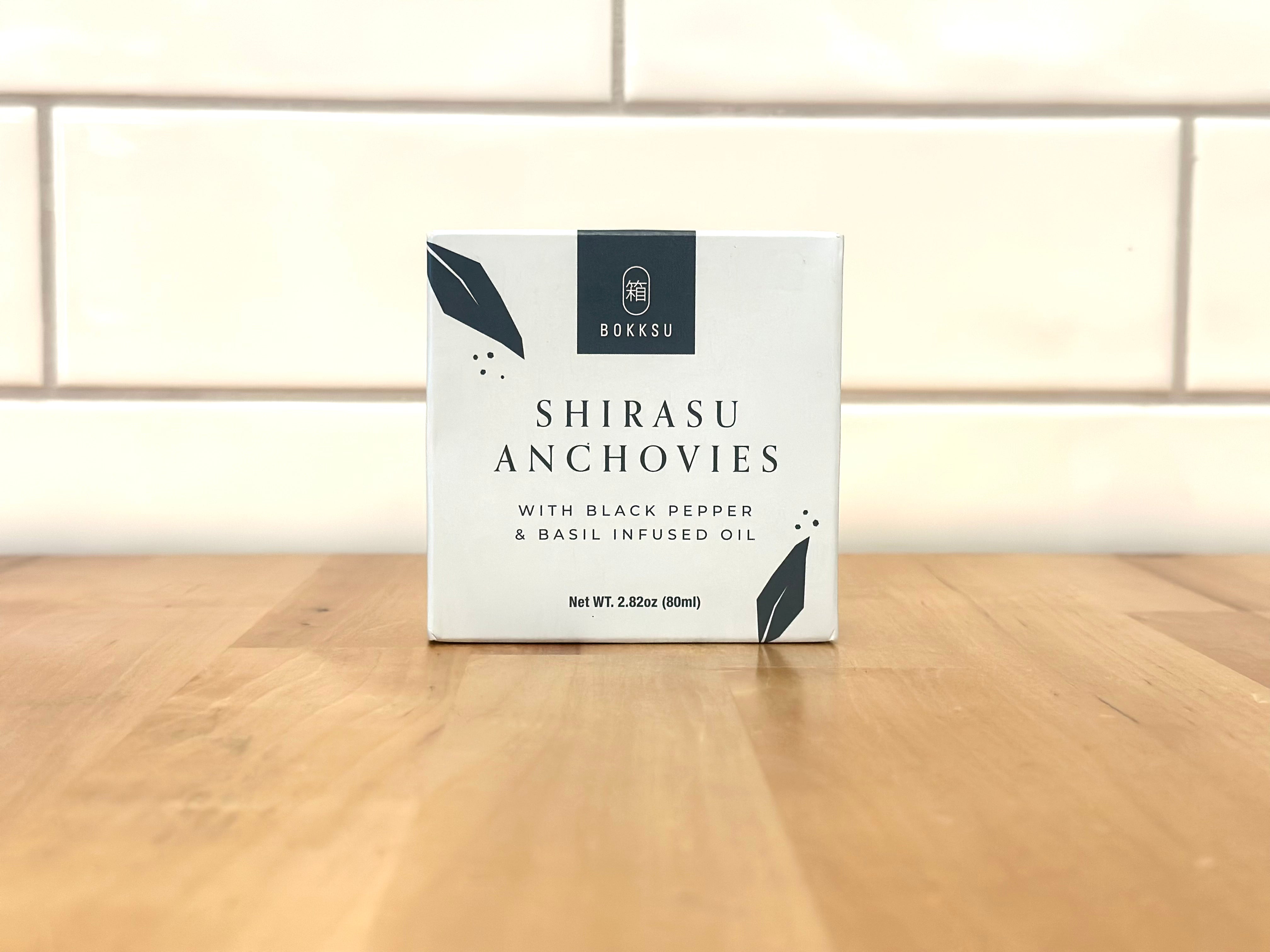 BOKKSU Japanese Shirasu Anchovies Black Pepper & Basil-Infused Oil