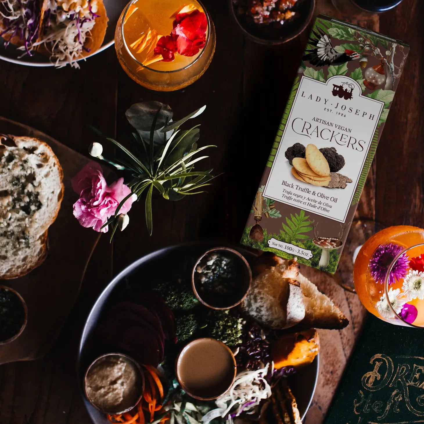 LADY JOSEPH - Black Truffle & Olive Oil Crackers – Mercado Central NYC