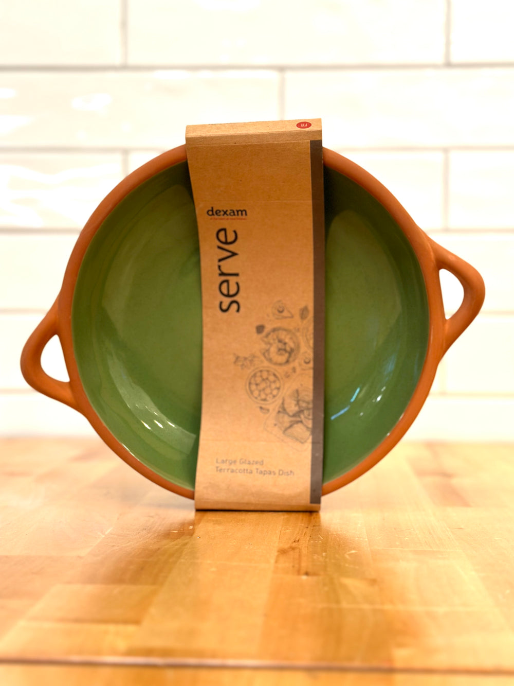 DEX - Sintra Large Glazed Terracotta Tapas Dish - Moss Green