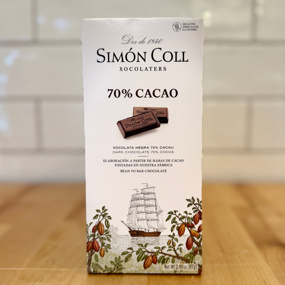 SIMON COLL Dark Chocolate Bar 70% Cocoa 85g