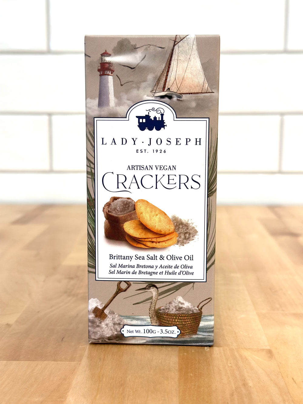 LADY JOSEPH Artisan Vegan Crackers with Brittany Sea Salt and Olive Oil