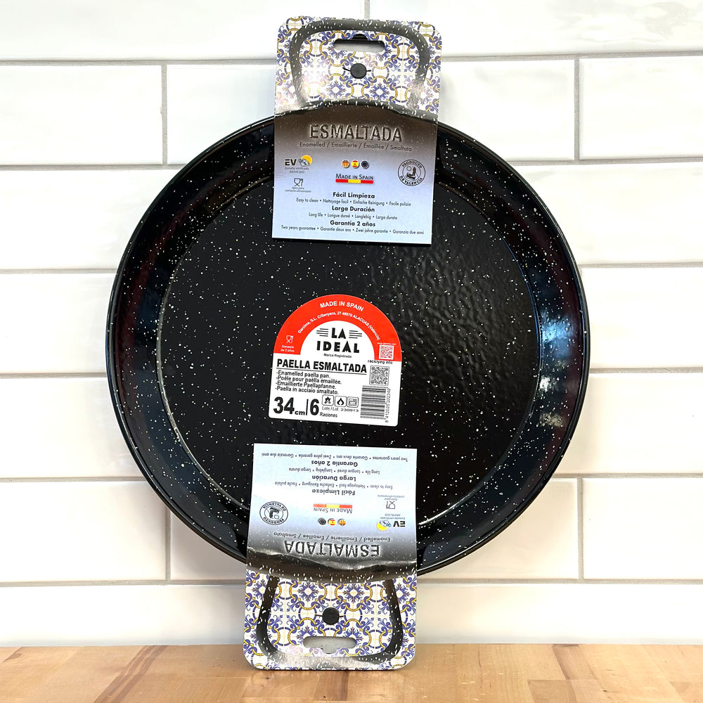 LA IDEAL Enameled Paella Pan 34cm 6 People