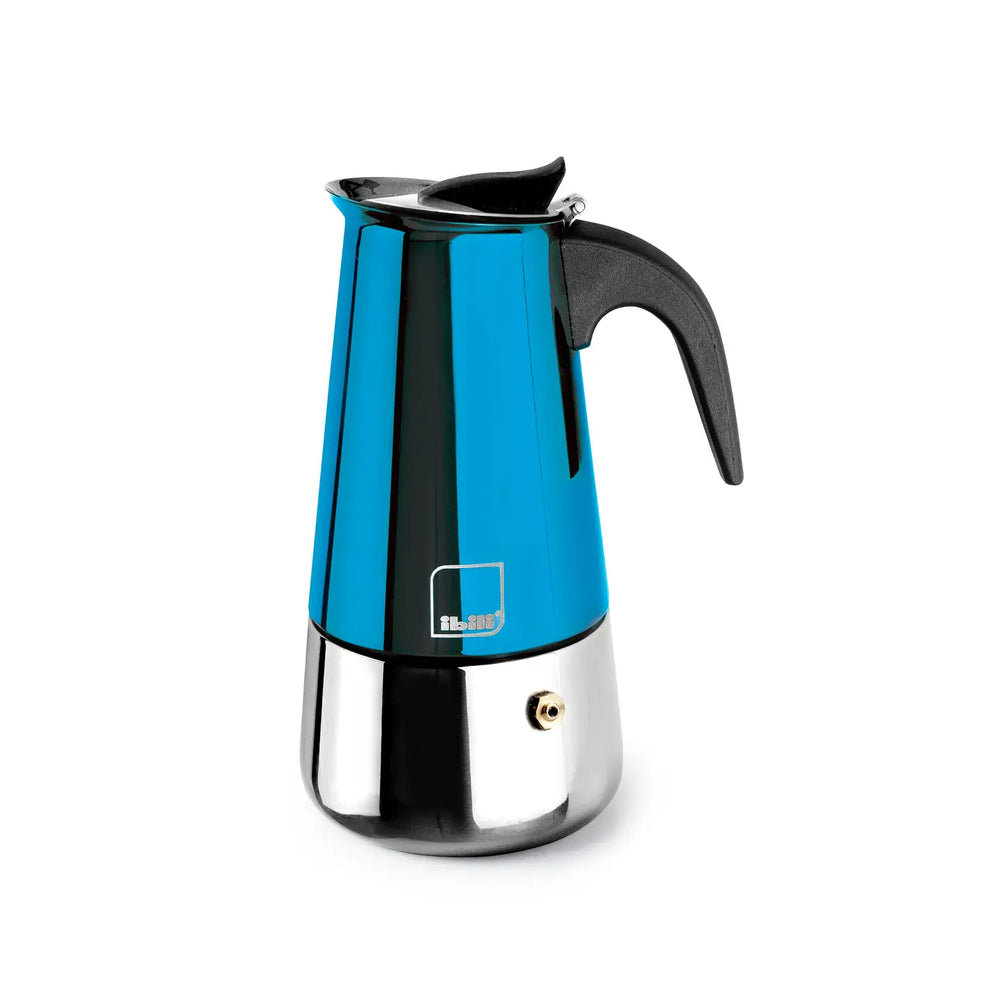 IBILI - Moca Blue Stainless Steel Express Coffee Maker 4 Cups