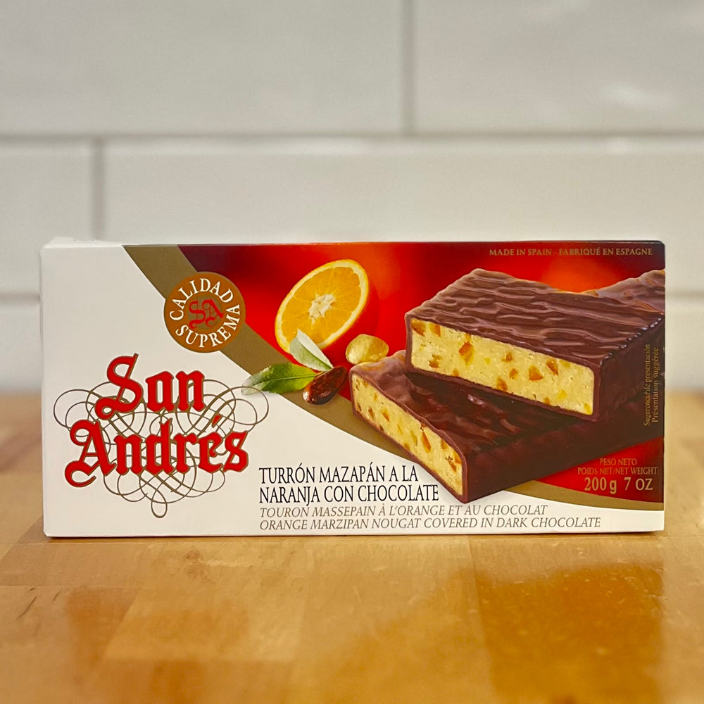 SAN ANDRES Orange Marzipan Nougat Covered in Dark Chocolate