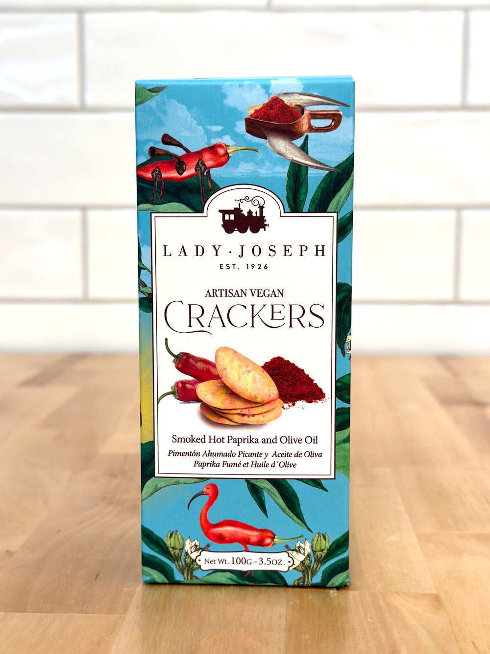 LADY JOSEPH Artisan Vegan Crackers With Smoked Hot Paprika