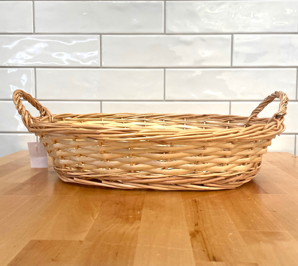 AVERY Natural Stain Oblong Tray Basket 14