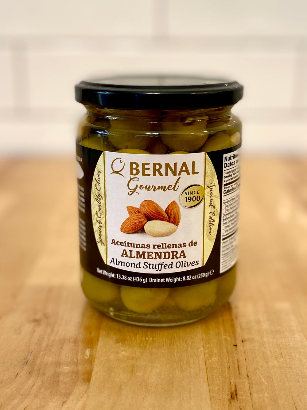 BERNAL Manzanilla Gourmet Olives with Almonds