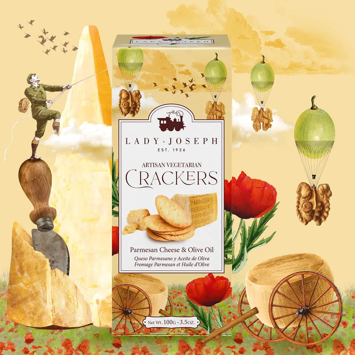 
                  
                    LADY JOSEPH Artisan Parmesan and Olive Oil Crackers
                  
                
